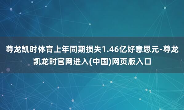 尊龙凯时体育上年同期损失1.46亿好意思元-尊龙凯龙时官网进入(中国)网页版入口