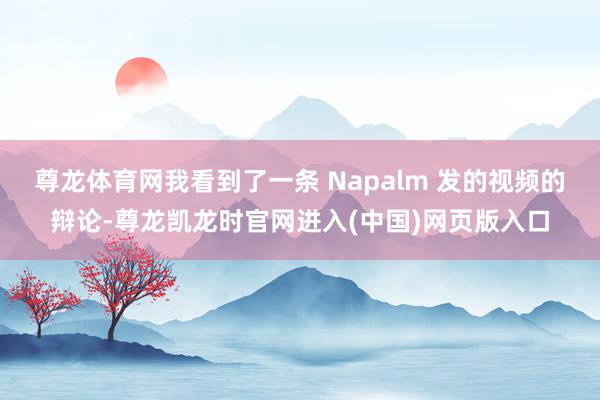 尊龙体育网我看到了一条 Napalm 发的视频的辩论-尊龙凯龙时官网进入(中国)网页版入口