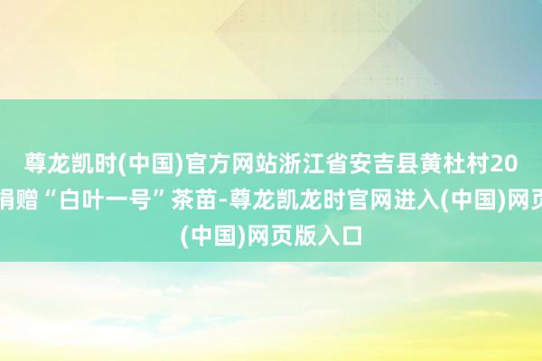 尊龙凯时(中国)官方网站浙江省安吉县黄杜村20名党员捐赠“白叶一号”茶苗-尊龙凯龙时官网进入(中国)网页版入口