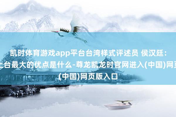 凯时体育游戏app平台台湾样式评述员 侯汉廷：郑丽文上台最大的优点是什么-尊龙凯龙时官网进入(中国)网页版入口