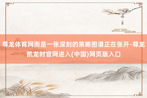 尊龙体育网而是一张深刻的策略图谱正在张开-尊龙凯龙时官网进入(中国)网页版入口